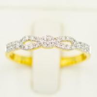 ราคา แหวนเพชรโบว์บ่าคู่ แหวนเพชร แหวนทองเพชรแท้ ทองแท้ 37.5% (9K) ME584 (21583443406)