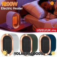 ราคา YOLANDAGOODS1 เครื่องทําความร้อนพัดลม PTC ไฟฟ้า, 1200W Mini Desktop Fan Heater, เซรามิคพร้อม Thermostat เครื่องทําความร้อนในครัวเรือน เครื่องเป่าลมอุ่นสําหรับฤดูหนาว Home Office (49401048042)