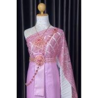 ราคา ชุดไทยสไบ สีชมพู ชุดไทย ออเจ้า เจ้าสาว ไล่สี (29527171152)