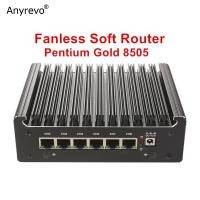 ราคา Fanless Mini PC Intel Pentium Gold 7505 8505 Penta Cores NUC Firewall Soft Router 6xi226-V 2.5G 2xDDR5 NVMe pfSense OPNsense (46754137417)