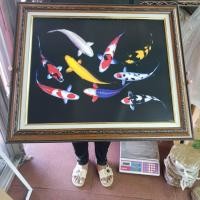 ราคา ปลาคาร์ฟ 9 ตัว (กรอบรูปราคาถูก 2ชั้น พร้อมใส่กระจก) แขวนผนัง เสริมฮวงจุ้ย ของขวัญ ของที่ระลึก ภาพมงคล (7859106832)