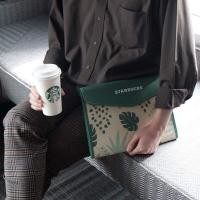 ราคา กระเป๋าStarbucks Clutch ลายใบไม้ (20816833893)