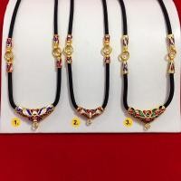 ราคา สร้อยพระเชือกร่มคั่นเม็ดลงยา คั่นหัวจรวดลงยา ห้อยพระได้ 3 องค์ ความยาว 26 นิ้ว ทองปลอม ทองชุบ ทองไมครอน (10055635743)