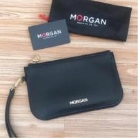 ราคา MORGAN กระเป๋าสตางค์หนังแท้ กระเป๋าคล้องมือ กระเป๋าคัลทช์ #กระเป๋ามือสอง สภาพดี (3720259297)