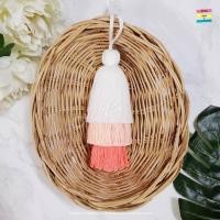 ราคา พู่DIY3ชั้น พู่ห้อยกระเป๋า โทนขาวส้ม (19418462185)