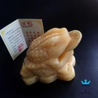 ราคา กบคาบเหรียญ กิมเซียมซู หรือ #คางคงสามขา รุ่นหยก สีน้ำผึ้ง (หยกจริง) (6221492586)