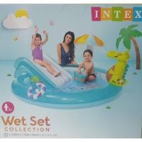 ราคา สระน้ำสวนสนุกสไลเดอร์"จระเข้พ่นน้ำ ชุดสระน้ำเด็ก สระน้ำเป่าลม มาพร้อมห่วงยางห่าน ถังน้ำ เห็ดยักษ์ สินค้าคุณภาพby intex (22423667191)