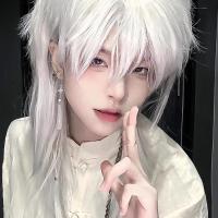 ราคา สีขาวอะนิเมะคอสเพลย์วิกผมสั้นผู้ชายวิกผมสังเคราะห์อุณหภูมิสูงไฟเบอร์คอสเพลย์ผมสําหรับผู้ชายผู้หญิงพรรคสวมใส่ (29405742006)