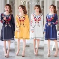 ราคา Yunaka เดรสสั้น โบฮีเมียน สาวอวบ สาวมินิ ใส่ได้ (2406349182)