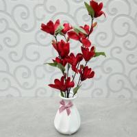 ราคา ดอกไม้ประดิษฐ์สีแดงพร้อมแจกันเซรามิกสีขาวตกแต่งบ้าน ทําเอง ตกแต่งห้องนั่งเล่น (46754611495)