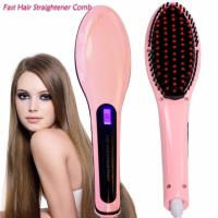 ราคา Haorizi Wonder Brush แปรงหวีผมตรง อัตโนมัติ พร้อมจอ LCD HQT-906(Pink) (382232769)
