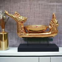 ราคา ((ส่งฟรี)) เรือหงส์ เรือสุพรรณหงส์ ถาดเรือหงส์ ลงรักปิดทอง สำหรับใช้ตกแต่ง วางดอกไม้ธูปเทียน (22200186812)