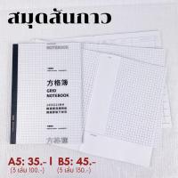 ราคา (พร้อมส่ง) สมุดสันกาว ขนาด A5 / B5 ปรุฉีกได้ทุกแผ่น มีด้านในให้เลือก 3 แบบ ปกพลาสติกใสกันน้ำ (11024349605)