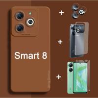 ราคา 4in1 ฟิล์มกระจกนิรภัย แบบใส ฟิล์มเลนส์กล้อง ฟิล์มหลัง และเคส TPU นิ่ม ขอบตรง ลายการ์ตูนเด็กผู้ชาย และเด็กผู้หญิงน่ารัก สําหรับ Infinix smart 8 (25102579328)