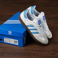 ราคา Adidas Originals Samba Primeknit Sock Shoes White/Black/Blue - Addidas Samba Casual Shoes - Garis T (24955424555)