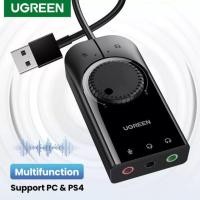 ราคา UGREEN รุ่น 40964, 50599 SoundCard USB Audio Interface External3.5 mm Mic, หูฟัง, Audio อะแดปเตอร์ soundcard (18753678701)