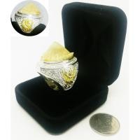 ราคา 115 กะรัต แหวนเงินแท้ 100% ฟรีไซส์ แกะ พญาครุฑและพญานาค ชุบทองคำ หัวแหวน คตกระเบน กระเบนท้องน้ำ ล้อมเพชรสวิส CZ เกรดAAA (1068923201)