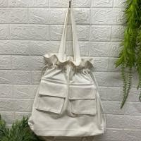 ราคา กระเป๋าสะพาย กระเป๋าเป้ ผ้าCotton หนา สวยงาม ใช้งานได้ 2 แบบ กว้าง 16 สูง 13 ก้น 3 นิ้ว ใหม่ ราคา 150 บาท (41509168011)