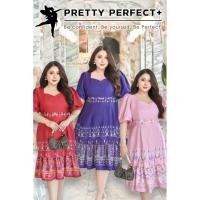 ราคา เดรสผ้าพิมพ์ลายไทยไซส์ใหญ่ คอเหลี่ยม แขนตุ๊กตา อก 46-64" (42801395619)