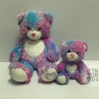 ราคา ตุ๊กตาหมีงานคู่แม่ลูก⚡️ป้ายบิ้วอะแบร์ Build A Bear Workshop Heart Purple Pink White Plush Teddy Stuffed Animal 16" (2705396102)