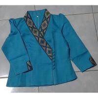 ราคา เสื้อไหมหม่อนลาวสีฟ้า เสื้อผ้าไทยสีฟ้า (26151629468)