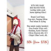 ราคา วิกผมฐานคอสเพลย์สีน้ําตาลแดง/ไวน์แดง/เลือดลึก100ซมหมวกหวี (55451282033)