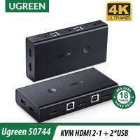 ราคา ตัวแปลงสําหรับคอมพิวเตอร์ 2 เครื่อง โดยใช้หน้าจอ HDMI 1 ตัว - Auto 2 USB KVM Switch ของแท้ Ugreen 50744 (54855874680)