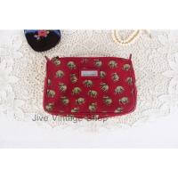 ราคา กระเป๋าใส่เครื่องสำอางค์ / กระเป๋าอเนกประสงค์ ผ้าไหม Jim Thompson มือสอง ลายช้างสีแดง (มีตำหนิ) (18122842602)