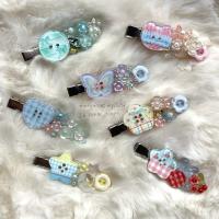 ราคา (ราคาต่อชิ้น)กิ๊บติดผม กิ๊บกระดุม กิ๊บลูกปัด hairclips ดอกไม้ผีเสื้อ สีพาสเทล (50004962804)