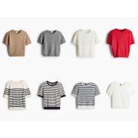 ราคา HM H&M เสื้อสเวตเตอร์แขนสั้นผู้หญิง_สินค้าแท้ (41870539971)