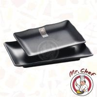 ราคา Mr.Chef [พร้อมส่ง] จานเกาหลีเมลามีน จานเมลามีน ขนาด 20.5, 25.5 cm จานสี่เหลี่ยมเมลามีน จานข้าว จานแบ่ง จานเรียบ สีดำ (23028680009)