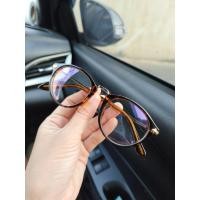 ราคา (ส่งจากไทย 1 วัน)แว่นตาเลนส์ใสขาทอง กรอบลายกระ แว่นตาสไตล์เกาหลี (40151773442)