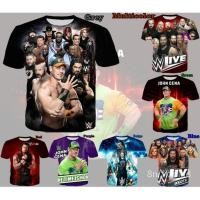 ราคา เสื้อผ้าผู้ชายHot WWE Wrestling Stars The Undertaker John Cena Big Show 3D Printed T Shirt vHJM (19117147207)