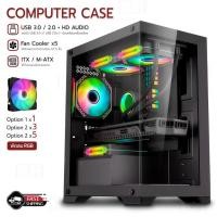 ราคา MLIFE - เคสคอมพิวเตอร์ + พัดลม RGB เคสคอม เคส PC เคสเกมมิ่ง สีดำ สีขาว พัดลมคอมมีสี ITX M-ATX Gaming Case CPU (28789409886)
