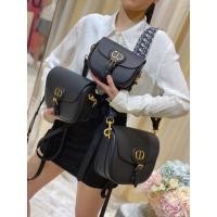 ราคา DIOR CD Medium Bobby กระเป๋าคลัทซ์แบบ flap crossbody สีดำ ลายลิ้นจี่ ทำจากหนังวัวแท้ retro style (57904314660)