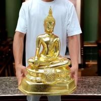 ราคา ALN888พระปางสะดุ้งมาร หน้าตัก9นิ้ว งานทองเหลืองปิดทองทั้งองค์ (องค์ใหญ่มาก) งดงามเหมือนพระพุทธรูปทองคำ (19489812010)