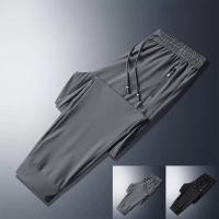 ราคา [HOT]Men Casual Quick Dry IceSilk กางเกงวอร์มเอวยางยืด Bundle กางเกงกางเกง (46055727331)