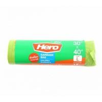 ราคา HERO ถุงขยะม้วน 30x40 นิ้ว สีเขียว (12 ใบ) (16819297892)