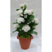 ราคา ดอกไม้กระถาง ดอกมะลิกระถาง กระถางดอกมะลิ มะลิ ดอกไม้ปลอม 13ดอก (1388712399)