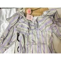 ราคา เสื้อปาดไหล่แขนยาว แบรนด์ Cintage♡ ปาดไหล่ระบาย ลาย Lavenderblissy #ต้องรูดเชือกก่อนใส่น้าคะ (26172468035)