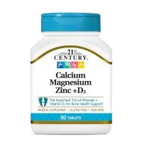 ราคา 21st Century Calcium Magnesium Zinc + D3 (90/250Tablets) แคลเซียม แมกนีเซียม สังกะสี วิตามินดี (24444936937)