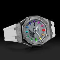 ราคา Casio G-Shock GA-2110ET-8A AP Custom Grey White x Rainbow Royal Oak Plastic Strap Mens Watch (พิเศษ) (51654853737)