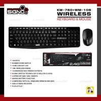 ราคา SIGNO KW-760+WM-106 ชุดคีย์บอร์ดพร้อมเมาส์ไร้สาย Keyboard & Mouse Wireless (22463361573)