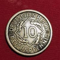 ราคา เหรียญเก่าเยอรมัน 10 pfennig 1932 E ผลิตน้อย 1.49 ล้าน (24552536098)
