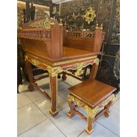 ราคา ธรรมาสน์ ไม้สัก แท่นเทศนา ทรงสูง พร้อมเก้าอี้ ไม้สักทองทุกชิ้นส่วน ไม้สักแก่ ที่นั่งพระ อาสนะ ธรรมาสน์แกะสลักขนาดใหญ่ (19211081845)