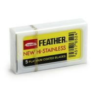 ราคา Feather New Hi-Stainless 5 Edge Platinum Coated Blades (ใบมีดโกน 2 คม ตรา ขนนก บรรจุ 5 ชิ้น) (2124687747)