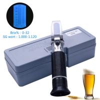 ราคา 0~32%Brix/1.000-1.120 Beer Wort Refractometer Double Scale SG Refractometer เครื่องวัดความเข้มข้นสาโท/วัดความหวาน (22709417717)