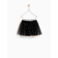 ราคา Zara STAR-ATCHED BLACK SKIRT (26127671825)