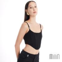 ราคา [MILIN] Divine Structured Bodice Build-in boning construction straps Topเสื้อสายเดี่ยวเสริมโครงแต่งด้วยโลโก้ M ที่สาย/42 (17899303422)