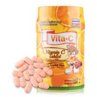 ราคา Vita-C วิตามินซีอม1000เม็ด/ขวด​ VITAMIN C 25MG T.MAN 1000 เม็ด/ขวด​ (รสส้ม) (1886091066)